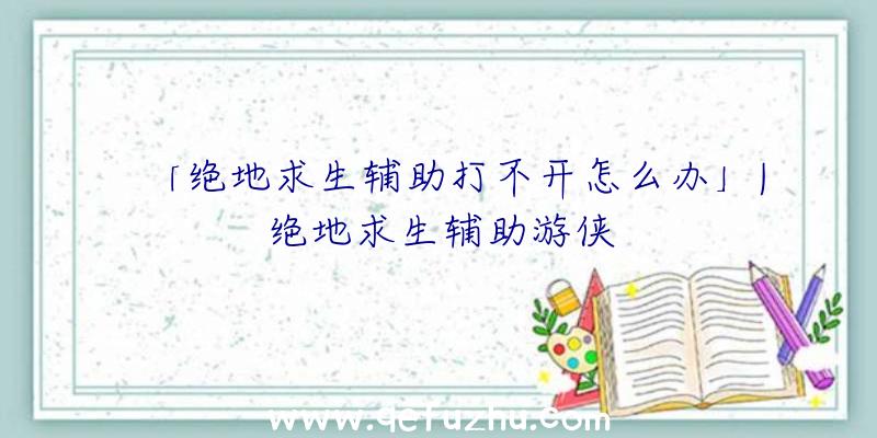 「绝地求生辅助打不开怎么办」|绝地求生辅助游侠